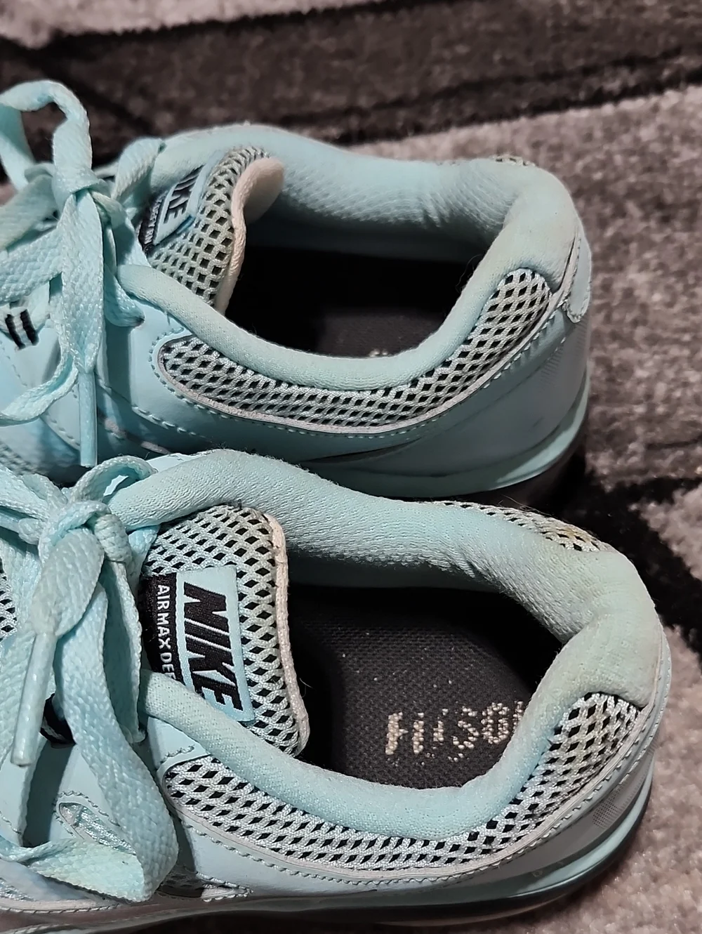 NIKE AIR MAX DEFY RN 2013 GLACIER ICE  BLUE BLACK SWOOSH ATHLETIC SHOES